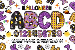 Halloween Alphabet png clipart, halloween letters doodle Product Image 1