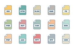 Set Of File Format Icons Product Image 1