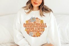 Retro Groovy Floral Occupational Therapist Png Sublimation Product Image 5