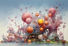 Surrealistic digital artwork featuring vibrant, interconnect Product Image 1