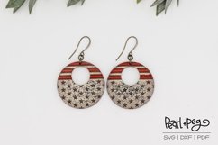 Stars and Stripes Hoop Bundle Laser Engrave Earring Download Product Image 4