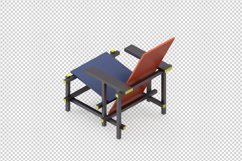 Isometric Arm Chair 3D isolated render Product Image 1