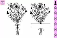 Floral Bouquet Svg, Flower Svg, Flower Monogram Svg Product Image 1