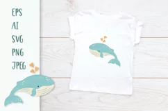 Cute baby whale / Baby animals SVG / Ocean animals Product Image 1