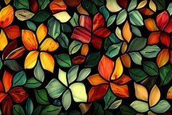 Stained Glass Flowers Background Wallpaper Product Image 1