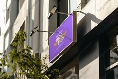 Sign Board Mockup on Building Wall Product Image 1