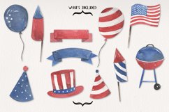 USA 4th July Watercolor 12 Elements Celebration BBQ Party Product Image 2