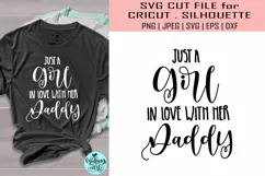 Just a girl in love with her daddy svg, sister shirt svg Product Image 1