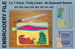 ITH Funky Cat & Dog Zipper Bag - Fully Lined, 5X7 HOOP Product Image 2