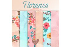 Watercolor "Florence" Romantic Bouchet digital paper Product Image 1