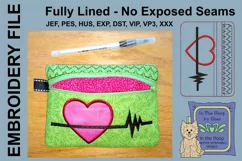 ITH Heart Healthy Zipper Bag - Fully Lined, 5X7 HOOP Product Image 2