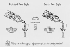 Hand Lettered funny SVG christmas card Christmas spirit wine Product Image 1