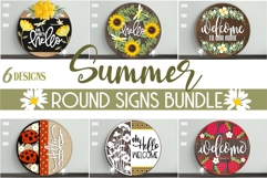 Summer Door Hanger Bundle SVG | Summer Round Signs SVG Product Image 1