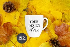 Autumn Bistro mug mockup, Fall mug PSD mockup Smart Object Product Image 1