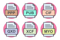 Set Of File Formats Icons Product Image 1