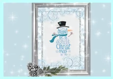 Dreaming of A White Christmas Snowman SVG DXF EPS PNG files Product Image 3