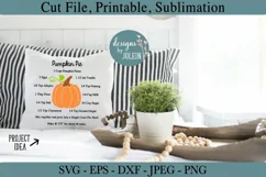 Pumpkin Pie Recipe SVG, png, eps, jpeg, DXF, sublimation Product Image 4