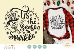 Tis the season to sparkle, Christmas snowman SVG Product Image 1