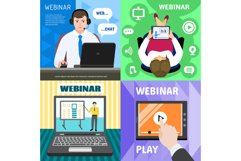 Webinar banner set, flat style Product Image 1