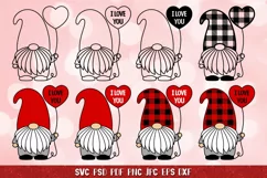 Gnome Valentine SVG,Balloon SVG,I Love You SVG,Plaid Gnomes Product Image 1