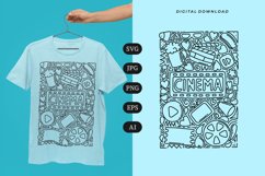 Cinema Doodle T-shirt | SVG Product Image 1