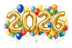 graduation year celebration 2026 small colorful balloons Product Image 1