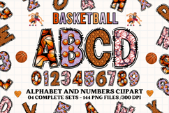 Basketball sport alphabet clipart, basketball letters doodle Product Image 1