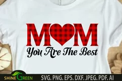 Mother's Day SVG - Mom Quotes Buffalo Plaid Heart SVG Product Image 2