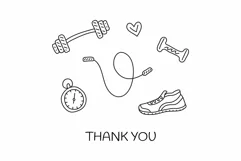 Fitness outline doodles, svg sport icons Product Image 2