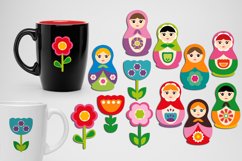 Matryoshka Russian nesting dolls girls graphic bundle Product Image 2