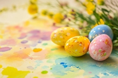 Easter eggs watercolour background Product Image 1