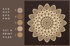 Mandala SVG, Cut file Mandala, Cut multilayer Mandala, 3D Product Image 2