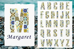 Azulejo alphabet png clipart, 26 letters with azulejo print. Product Image 3