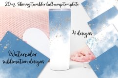 Watercolor sublimation design. Skinny tumbler wrap design. Product Image 1