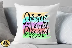Chosen Loved Blessed PNG Christian Watercolor Sublimation Product Image 2