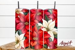 poinsettia flower tumbler sublimation / Christmas Tumbler Product Image 1