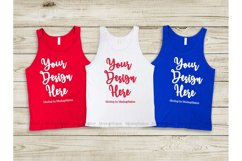 Patriotic Matching Couple Bella Canvas 3480 Tank Top Mockup Product Image 1