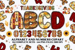 Thanksgiving Alphabet clipart, thanksgiving letters doodle Product Image 1
