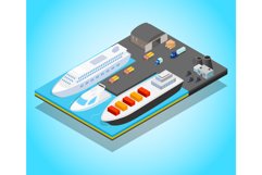 Pier concept banner, isometric style Product Image 1