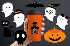 Halloween Illustrations / cute ghosts, haunted house Product Image 1