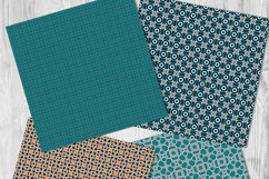 Tangerine Aquamarine Mosaic 12 Tileable Digital Patterns Product Image 5