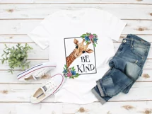 Be Kind Sublimation | Giraffe Sublimation | Floral Frame Product Image 2