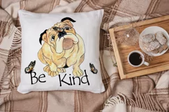 Bulldog with Butterflies Sublimation | Be Kind | Positive Product Image 2