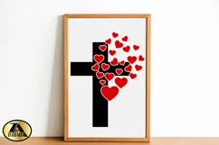 Valentines Heart Cross SVG Jesus SVG Faith SVG Christian SVG Product Image 2