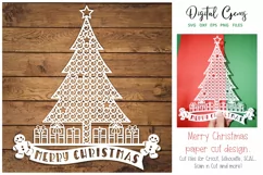 Merry Christmas paper cut design SVG / DXF / EPS / PNG files Product Image 1