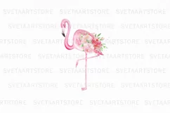 Watercolor Flamingo Sublimation Downloads Product Image 1