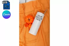 20oz tumbler mockup Halloween skinny tumbler mock up Product Image 1