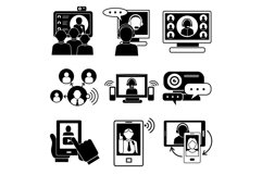 Webinar icons set, simple style Product Image 1