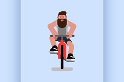 Man rides a bicycle Product Image 1