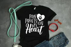 Paw Prints on my Heart SVG Cut File - Dog SVG File Product Image 5
